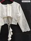 ZF By Ruhi Off White Hakoba Pompom Western Wear Blouse Wholesale Price In Surat
 